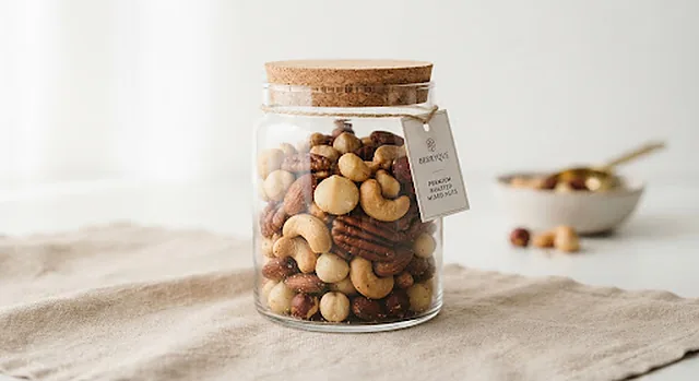 A jar of slow-roasted mixed nuts